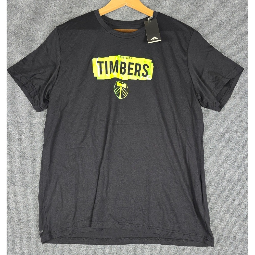 Adidas Portland Timbers AEROREADY Mens 2XLT‎ TShirt Black Soccer Team